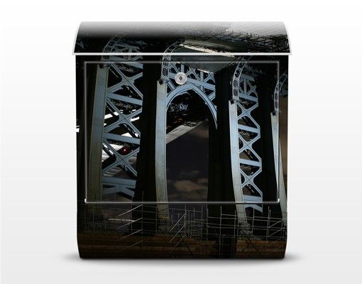 Wanddeko schwarz Manhattan Bridge bei Nacht