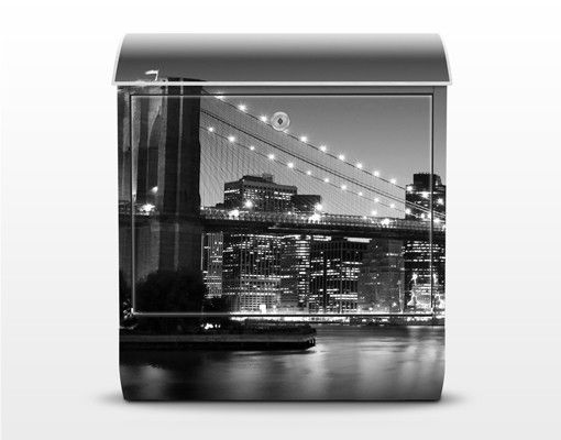 Wanddeko schwarz-weiß Brooklyn Brücke in New York II