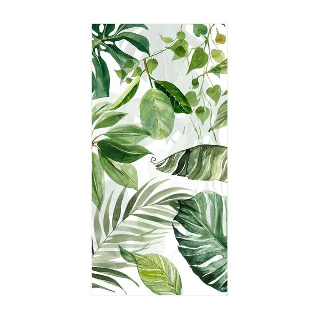 Wanddeko Pflanzen Aquarell Tropische Blätter und Ranken