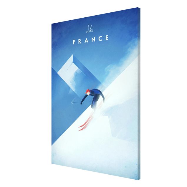 Wanddeko Esszimmer Reiseposter - Ski in Frankreich