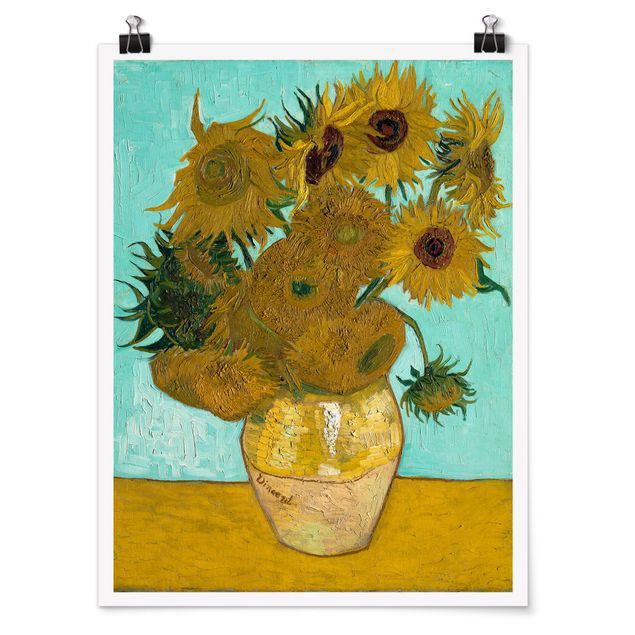 Wanddeko Schlafzimmer Vincent van Gogh - Vase mit Sonnenblumen