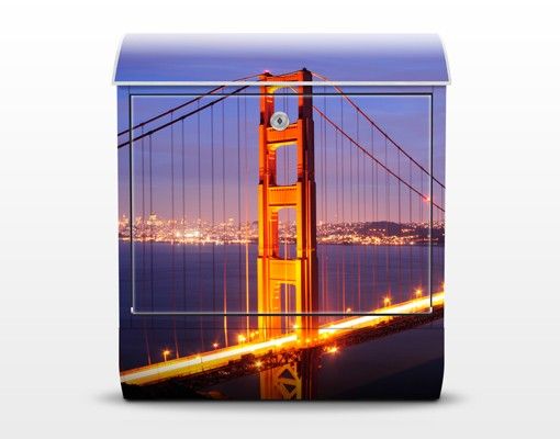 Wanddeko violett Golden Gate Bridge bei Nacht