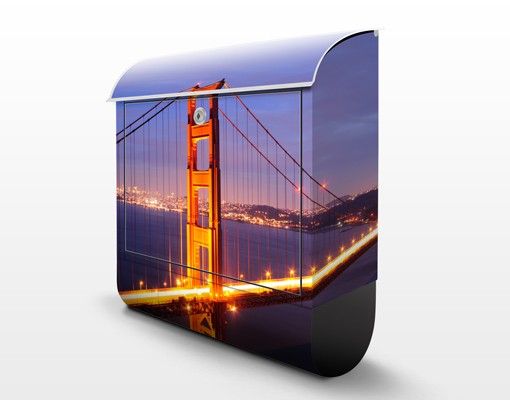 Briefkasten Design Golden Gate Bridge bei Nacht