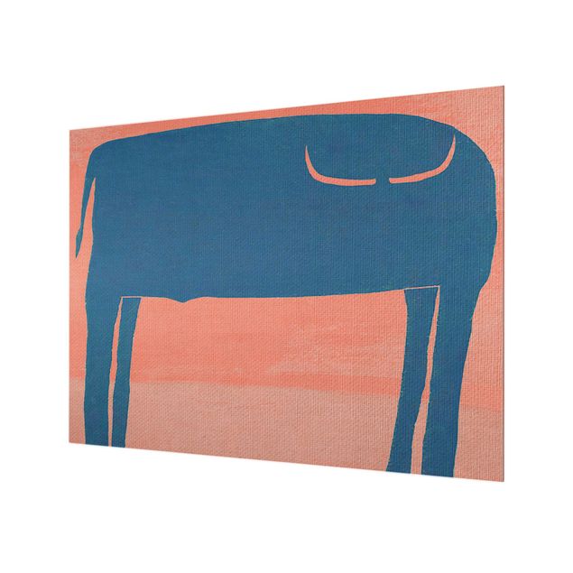 Wohndeko Malerei Blauer Stier