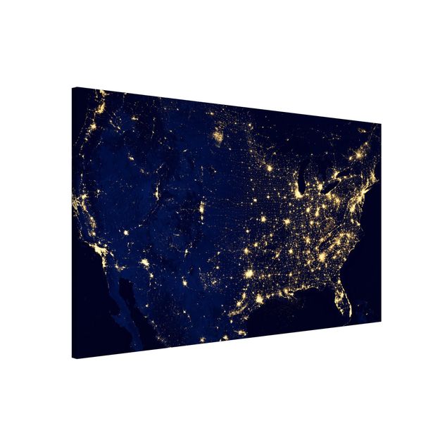 Wanddeko Flur NASA Fotografie USA von oben bei Nacht