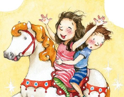Wandtattoo Pferd Zauberpony Geschichten - Ronja und Clemens reiten