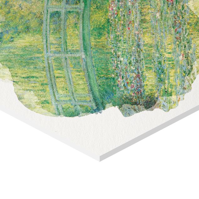 Deko Pflanzen Wasserfarben - Claude Monet - Japanische Brücke