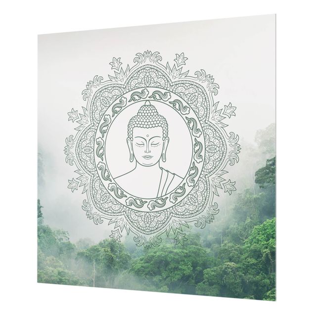 Orientalische Deko Buddha Mandala im Nebel