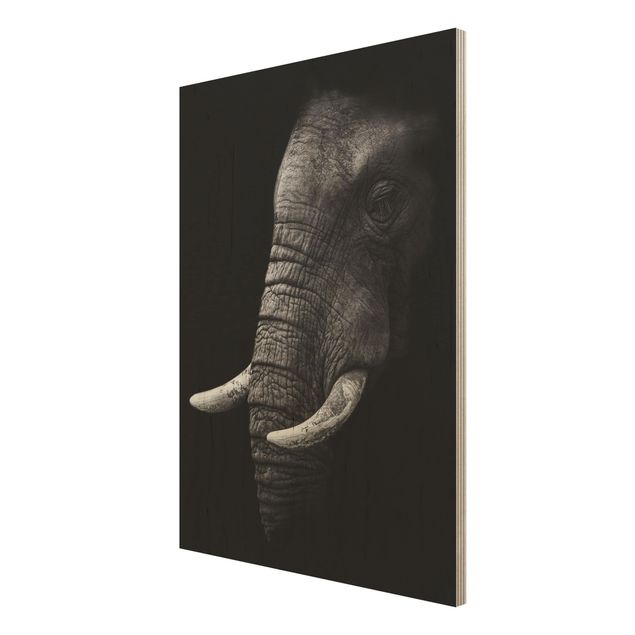 Wanddeko Esszimmer Dunkles Elefanten Portrait