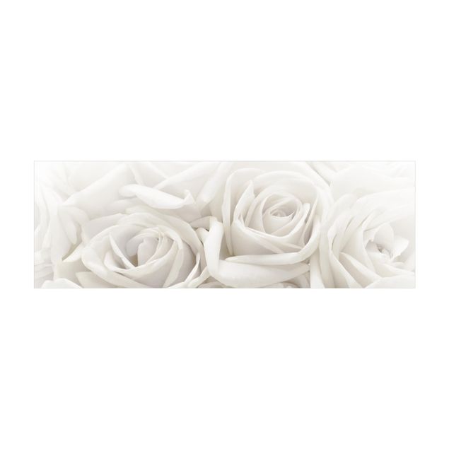 Wanddeko Treppenhaus Weiße Rosen