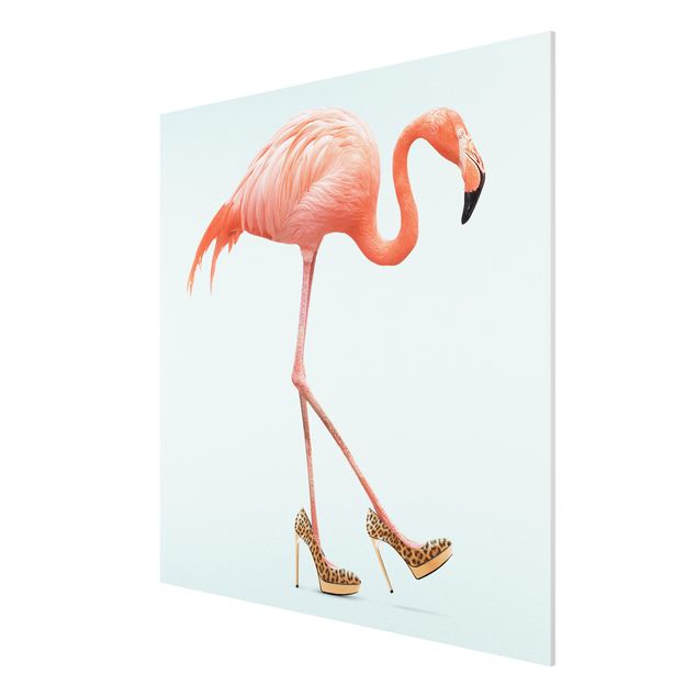 Wanddeko Esszimmer Flamingo mit High Heels