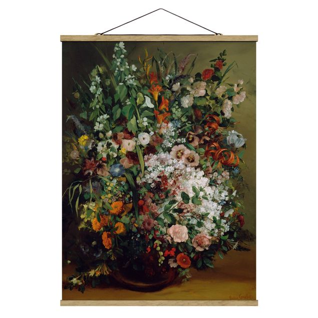 Wanddeko Blume Gustave Courbet - Blumenstrauß in Vase