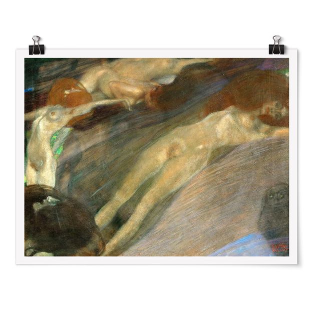 Wanddeko Flur Gustav Klimt - Bewegtes Wasser