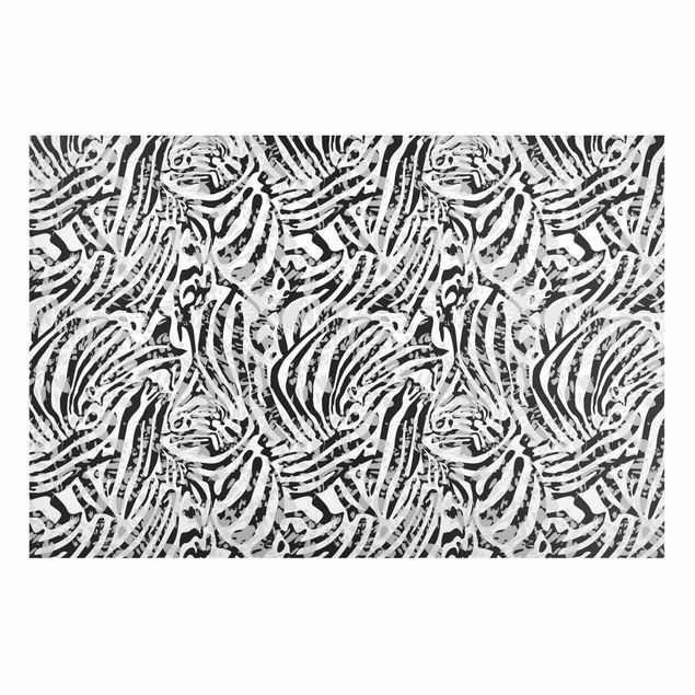 Wanddeko Esszimmer Zebramuster in Grautönen