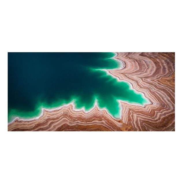 Wanddeko Esszimmer Schichtenlandschaft am Toten Meer