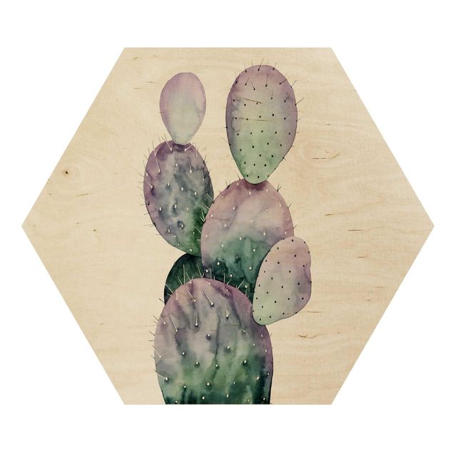 Wanddeko Pflanzen Kaktus in Lila II