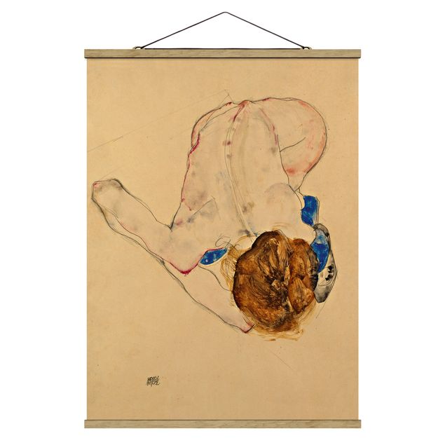 Wanddeko Schlafzimmer Egon Schiele - Nach vorne gebeugter Akt