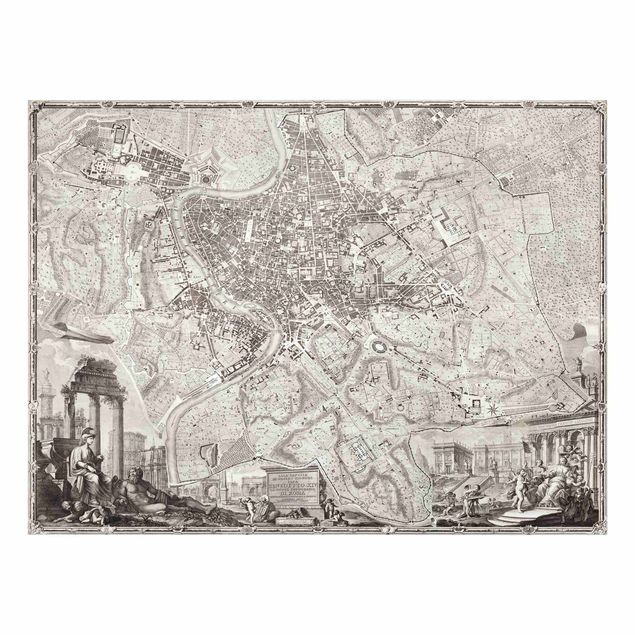 Wohndeko Stadtplan Vintage Stadtplan Rom