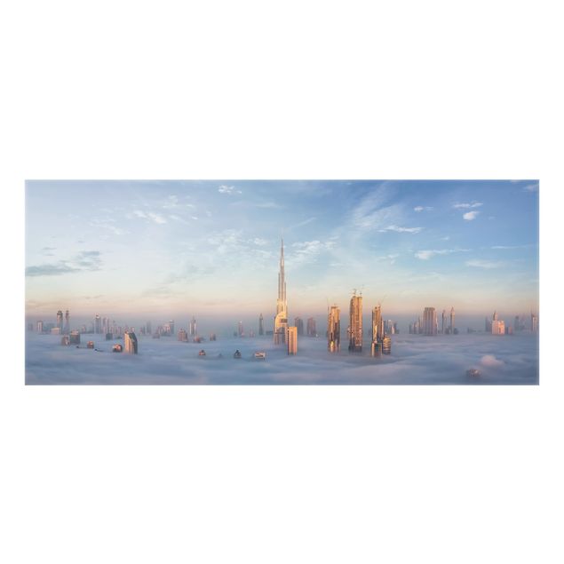 Wanddeko Erde Dubai über den Wolken