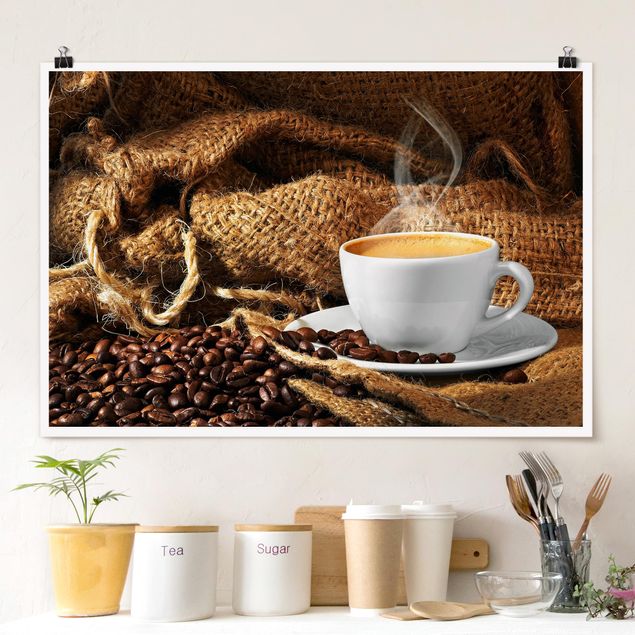 Wanddeko braun Kaffee am Morgen