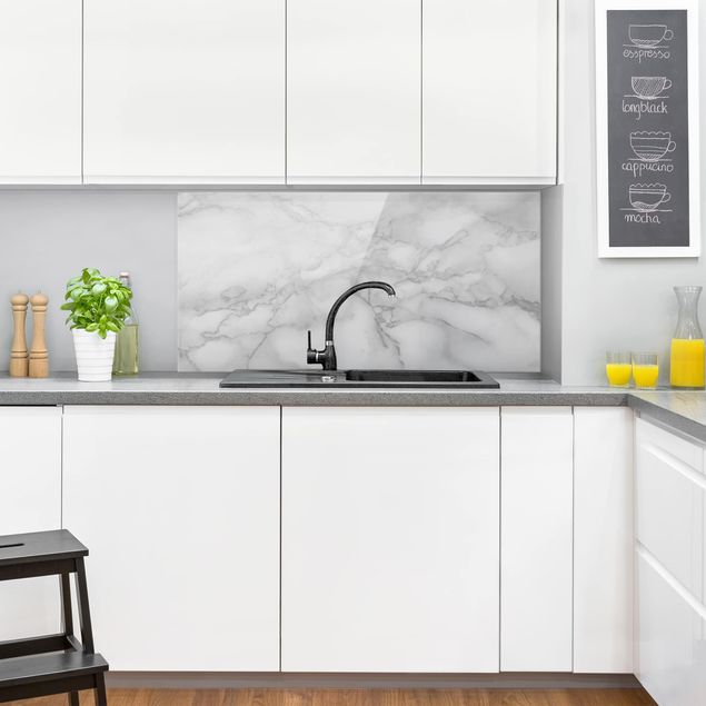 Wanddeko Küche Marmoroptik Schwarz Weiß