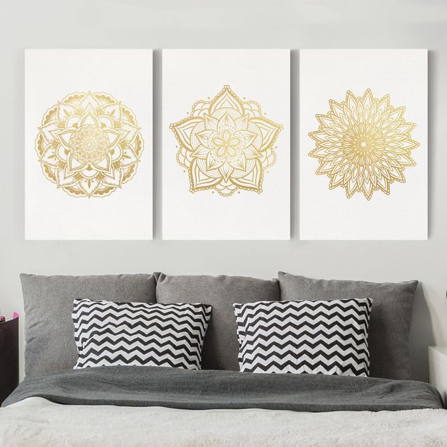 Küche Dekoration Mandala Blüte Sonne Illustration Set Gold