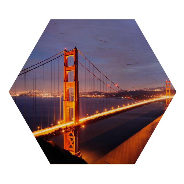 Wanddeko Büro Golden Gate Bridge bei Nacht