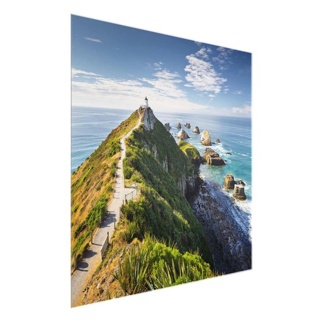 Wanddeko Esszimmer Nugget Point Leuchtturm und Meer Neuseeland
