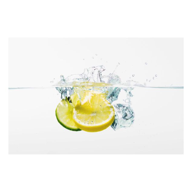Deko Fotografie Zitrone und Limette im Wasser