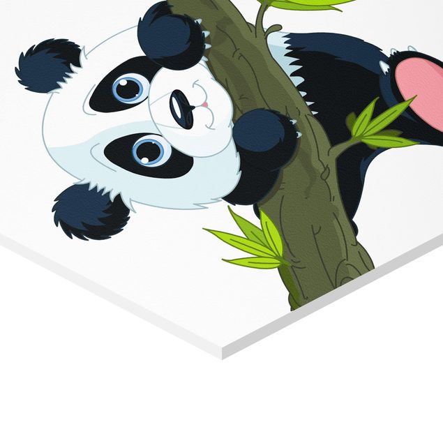 Wanddeko weiß Kletternder Panda