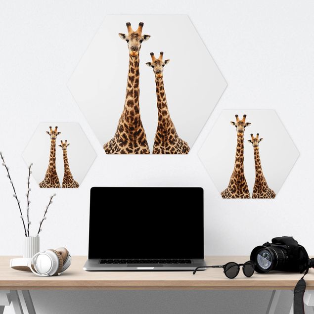 Wandbilder Modern Portait Zweier Giraffen