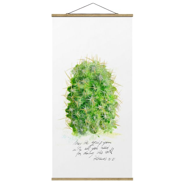 Wanddeko Esszimmer Kaktus mit Bibelvers I