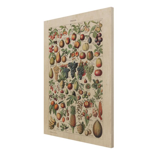 Wanddeko Esszimmer Vintage Lehrtafel Früchte