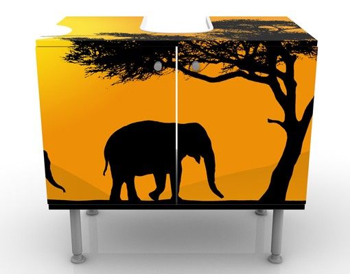 Wanddeko Büro African Elefant Walk