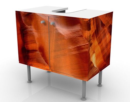 Waschbeckenunterschrank - Antelope Canyon - Badschrank Orange Rot