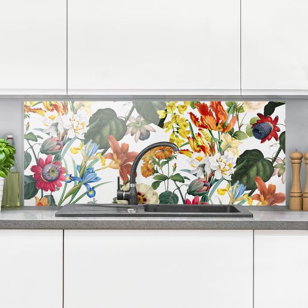 Wanddeko Küche Farbenfrohe Blumenpracht