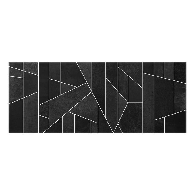 Wohndeko Abstrakt Schwarz Weiß Geometrie Aquarell