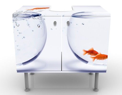 Wanddeko Gäste WC Flying Goldfish