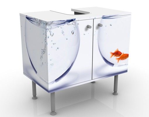 Waschbeckenunterschrank mit Motiv Flying Goldfish