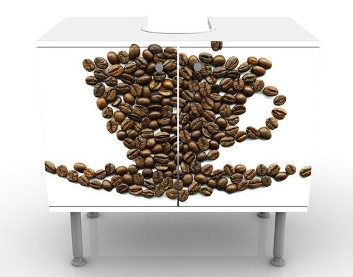 Waschbeckenunterschrank mit Motiv Coffee Beans Cup