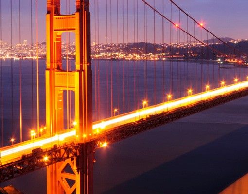 Wohndeko Amerika Golden Gate Bridge bei Nacht