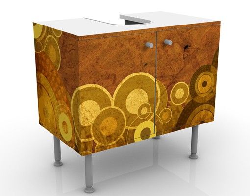 Waschbeckenunterschrank - Goldene Kreise - Badschrank