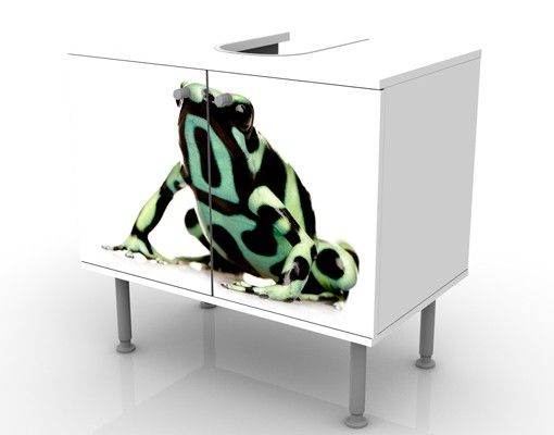 Waschbeckenunterschrank mit Motiv Zebra Frog