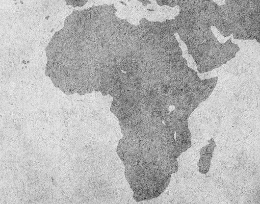 Wanddeko schwarz-weiß Vintage Weltkarte II