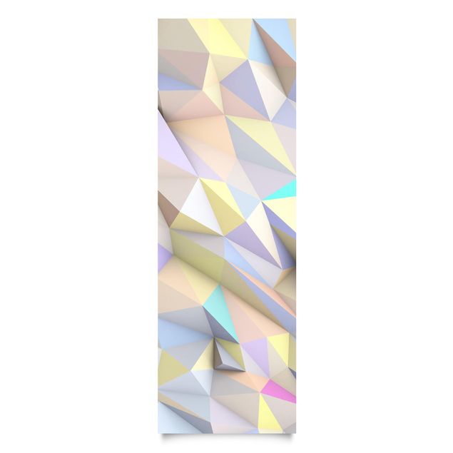 Wanddeko Büro Geometrische Pastell Dreiecke in 3D