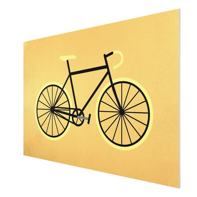 Wanddeko Esszimmer Fahrrad in Gelb