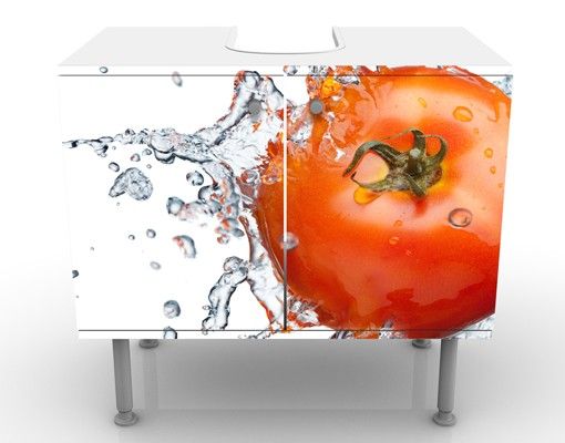Waschbeckenunterschrank Motiv Frische Tomate