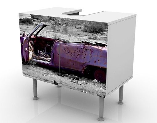 Waschbeckenunterschrank - Pink Cadillac - Vintage Badschrank Grau