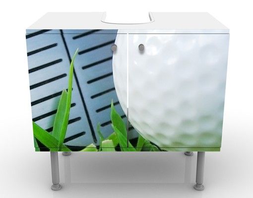 Waschbeckenunterschrank - Playing Golf - Badschrank Weiß