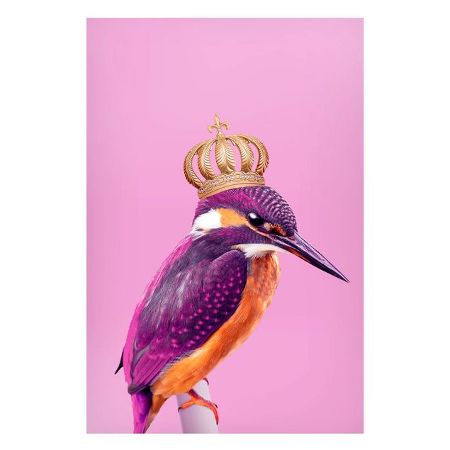 Wanddeko Flur Rosa Eisvogel mit Krone